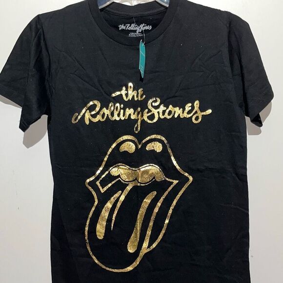Maurices Women's Black Crew Neck Rolling Stones Vintage Logo Graphic Tee XS NWT - Picture 3 of 7